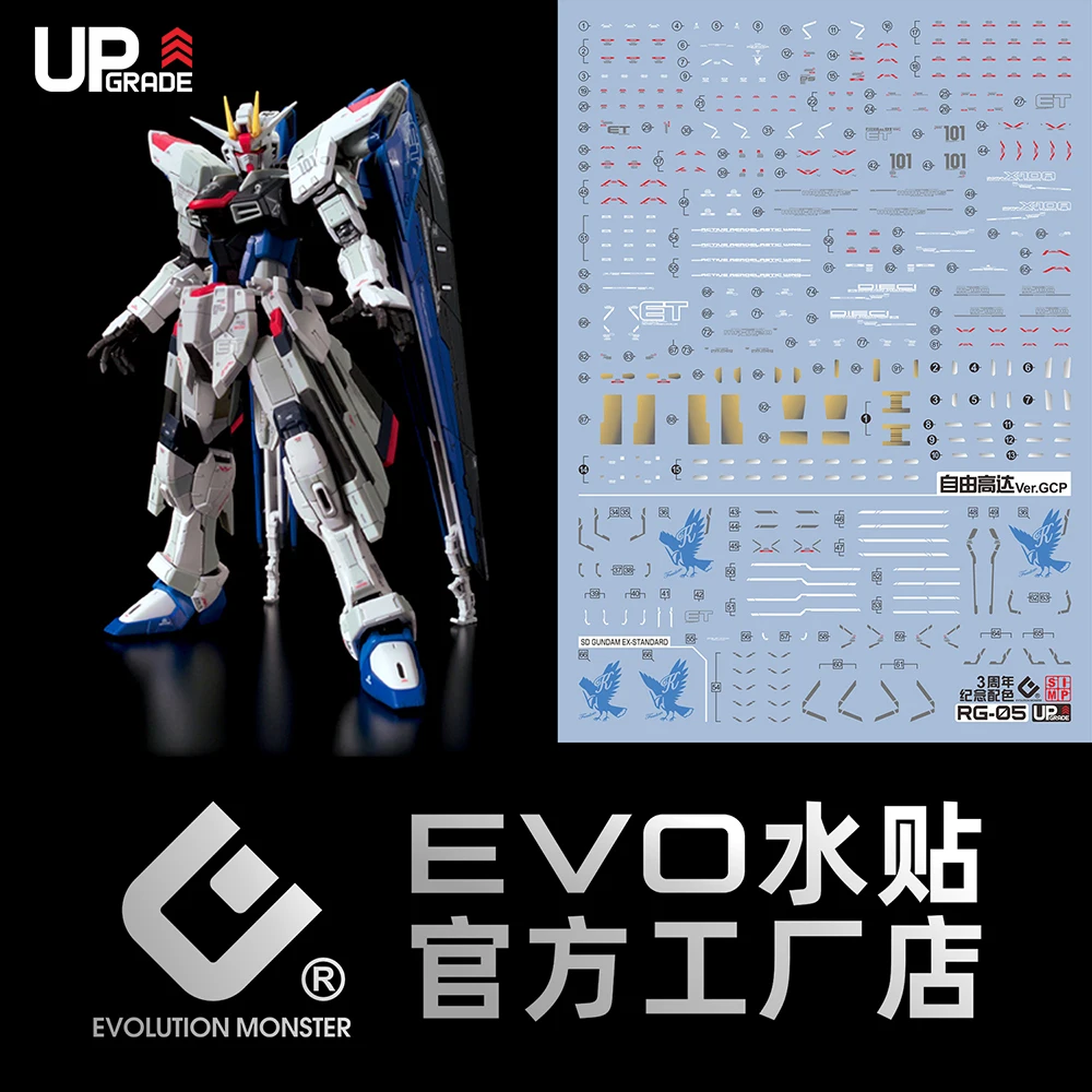 EVO نموذج الشارات RG-05 ل 1/144 RG ZGMF-X10A الحرية Ver.GCP ملصقات المياه الفلورسنت هواية لتقوم بها بنفسك تعديل أجزاء
