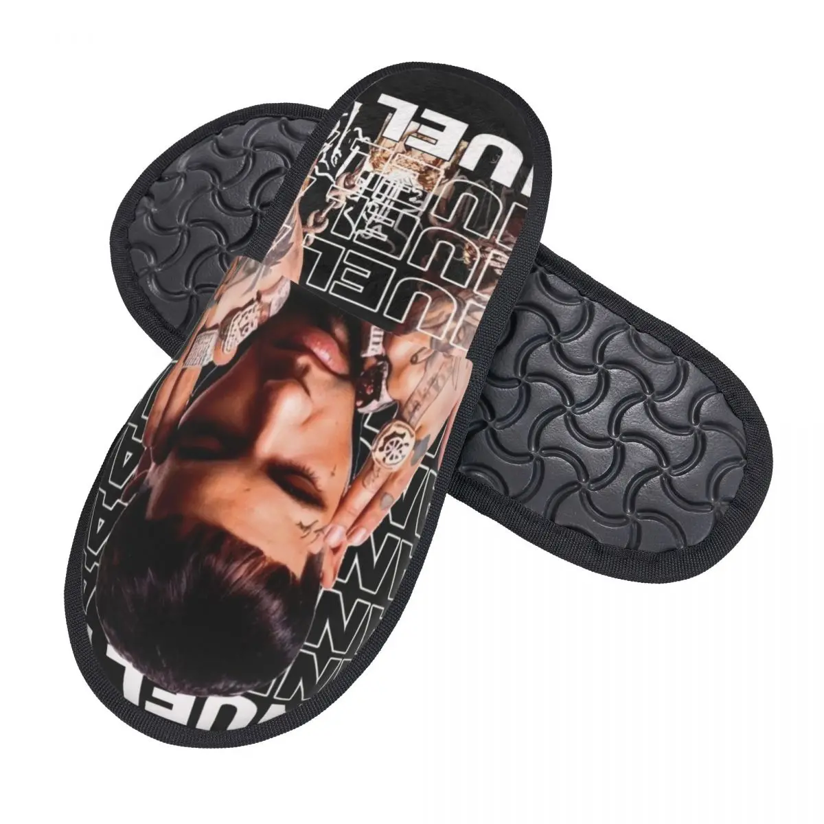 Custom Women Anuel AA Puerto Rican Rapper And Singer MIRAME House Slippers Cozy Warm Memory Foam Fluffy Slipper Indoor Shoes