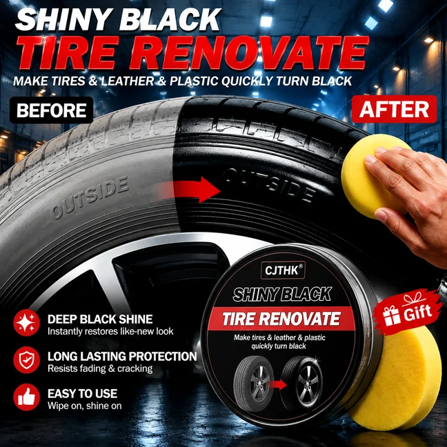 Tire Coating Wax Car Tire Retreading and Film Plating Cream Tire Shine Coating Wax Auto Rubber Parts Shiny Paste Anti-Aging