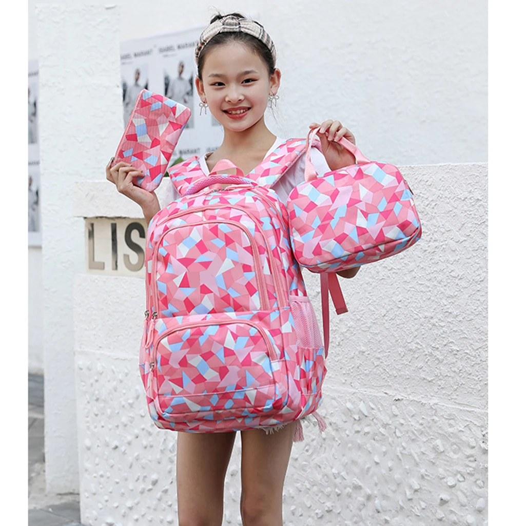 Amiqi 3PCS Printing School Bags Backpacks Schoolbag Fashion Kids Lovely Backpacks For Children Girls School bag Student Mochila