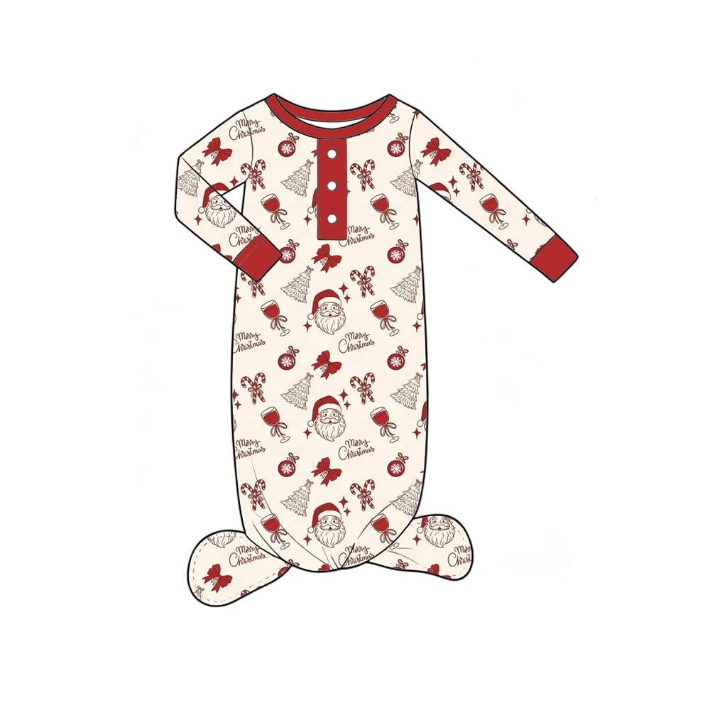 Boutique Infant Footed Onesie Long Sleeve Soft Milk‑Silk Baby Footie Romper Newborn Snap Button Jumpsuit Toddler Nightwear