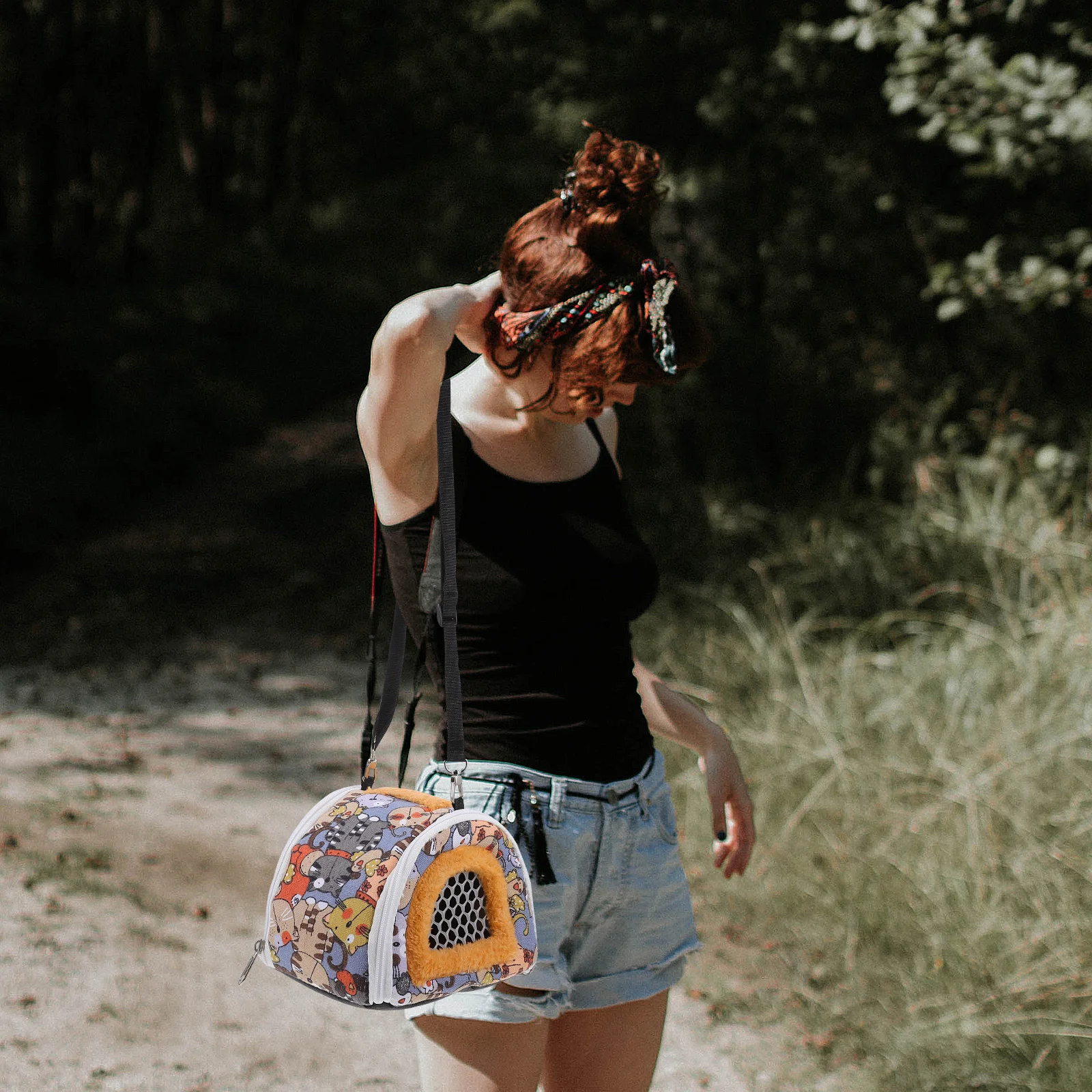 

Animal Print Backpack Portable Hamster Bag Small Pet Carrier Outdoor Breathable Guinea Pig Pouch Hedgehog Chinchilla