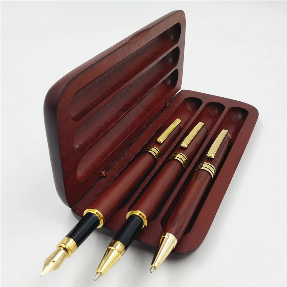 

3pcs Stylish Gift Case Ballpoint Fountain Gel Practical Ballpoint Office Study Writing Fountain Pens Gel Pens Tool
