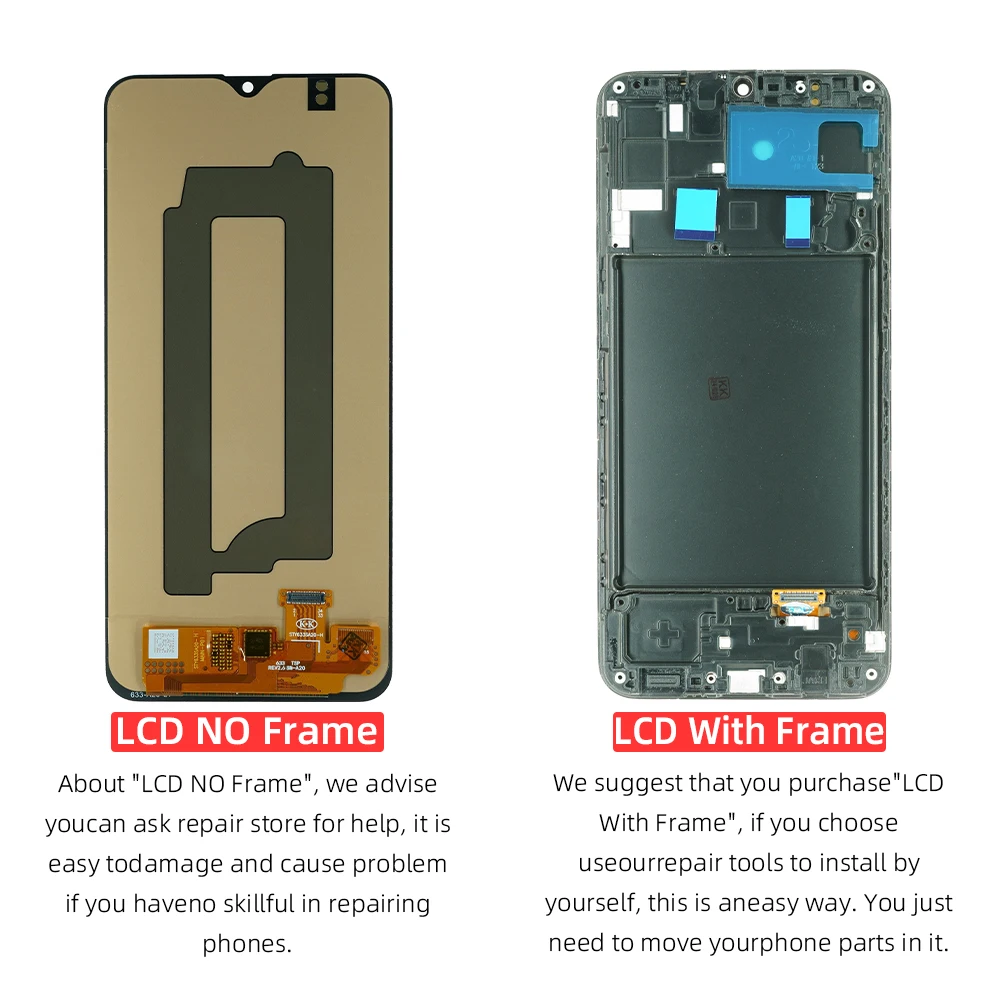 A20 Screen Replacement For Samsung Galaxy A20 A205 A205F LCD Display Touch Screen Assembly with Frame 6.4