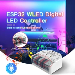 CENFAYA WLED ESP32 LED Controller With Mic DIY Music Dynamic Modes For RGBIC WS2811 WS2812 SK6812 TM1814 WS2813 WS2815 LED Strip