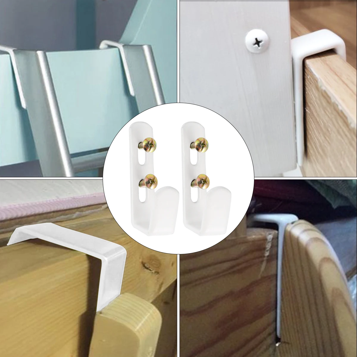 

4 PCS Wooden Ladder Hook Bunk Bed Rack Brackets Holders 's Support Hooks Bedroom