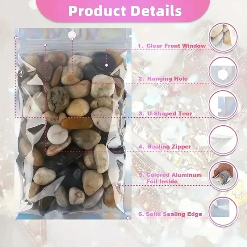 مايلر الثلاثية الأبعاد أكياس الأغلاق رائحة برهان أكياس احباط الحقيبة أكياس زيبلوك لصالح حفلة تخزين المواد الغذائية تغليف المجوهرات 7 أحجام