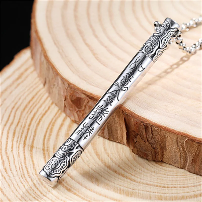 Trendy Ward Off Evil Gold Stirrup Pendants For Men Jewelry Retro Sea God Needle Pendant Male Silver 925 Chain Necklace Amult