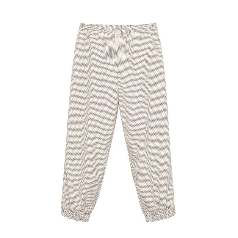 2026 Spring Women's Plaid Jogger Pants Elastic Waist Casual Checkered Trousers Elastic Cuff Daily Streetwear
