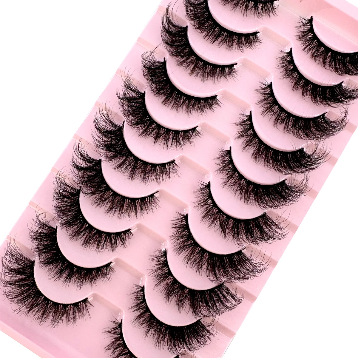 Nowe 10 par kocie rzęsy Faux Mink Eyelashes Naturalne długie rzęsy Manga Winged End Eye Wydłużone rzęsy Fałszywe rzęsy Makijaż