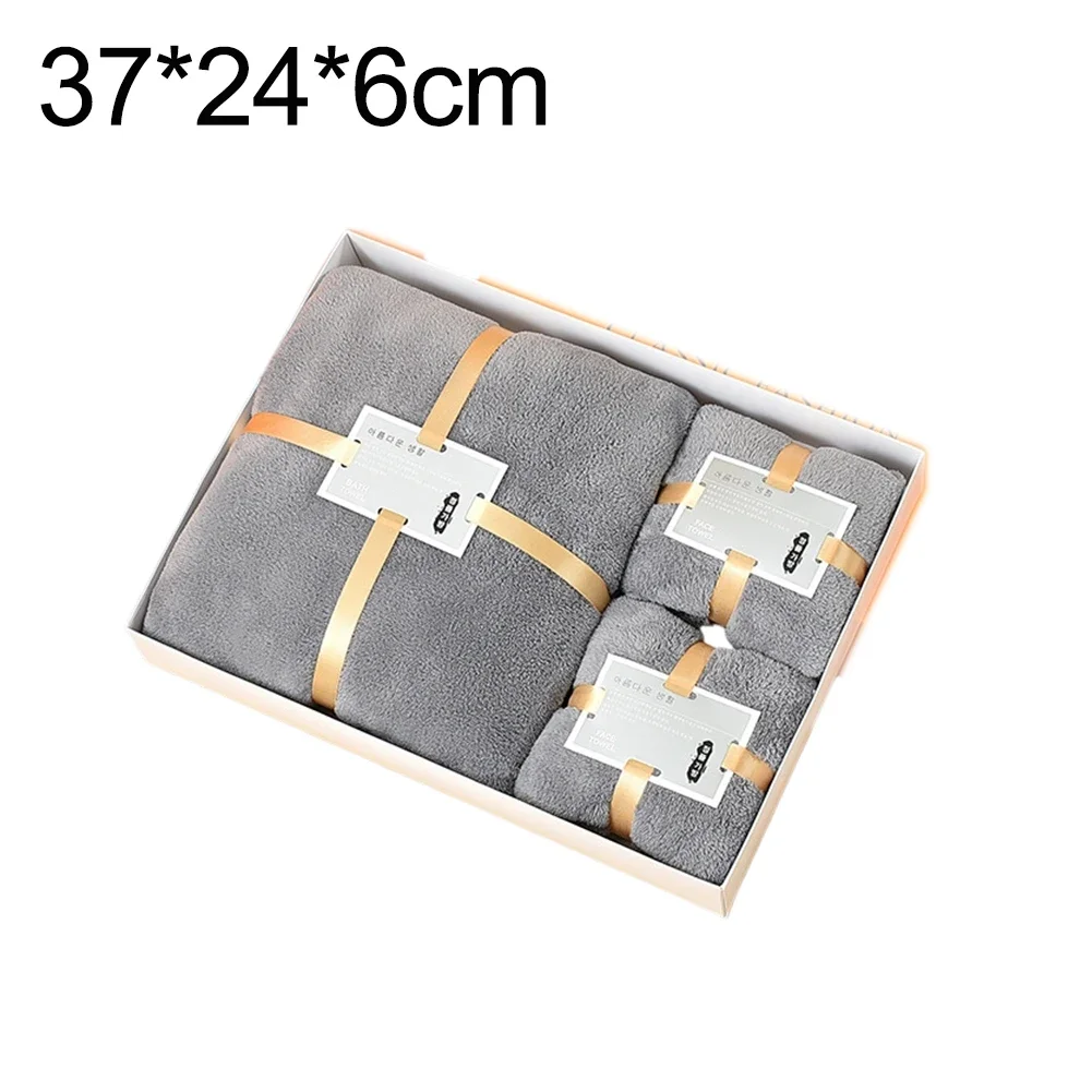 Japanese Style Coral Fleece Towel Set 3 Pieces Bath Towel and Two Towels Ultra Soft Microfiber Quick Dry Towels for Travel Use