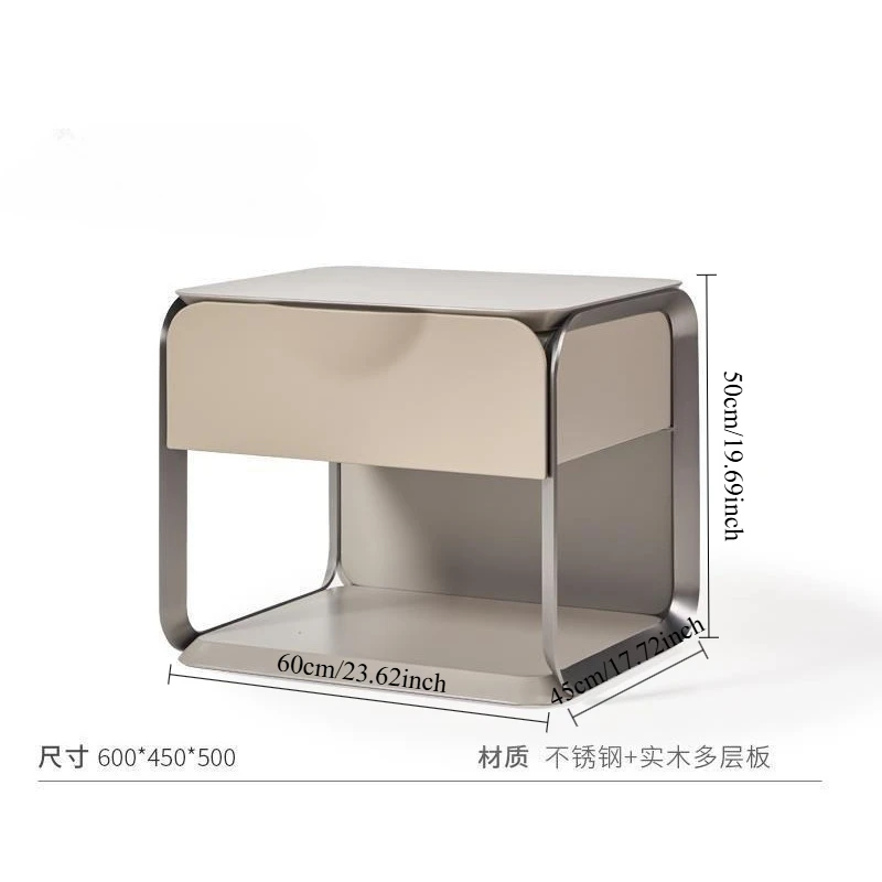 

Italian Minimalist Bedside Table Solid Wood Lacquer Luxury Nightstand TikTok Hot Night Stands for Bedroom Bedside Table