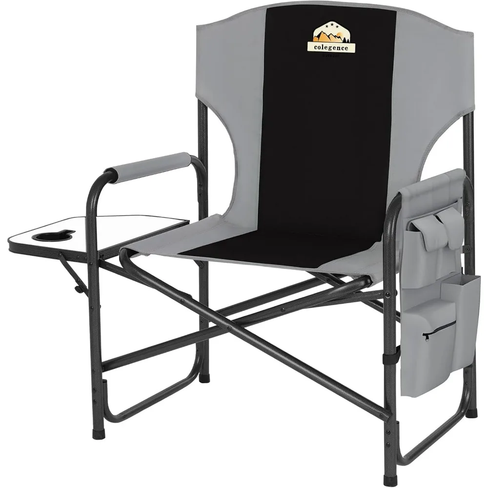 

Oversized Directors Camping Chair Support 600 LBS, Heavy Duty Folding Outdoor Chairs with Detachable Side Pocket