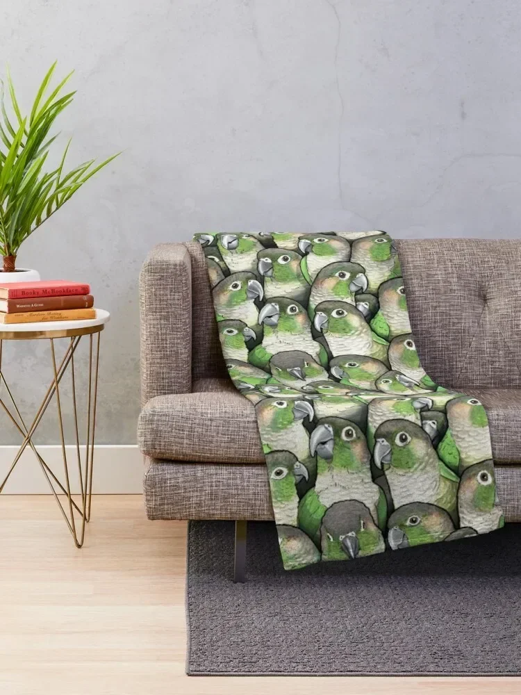 Green-cheeked Conures Throw Blanket Decoratives Thins Plaid on the sofa Blankets