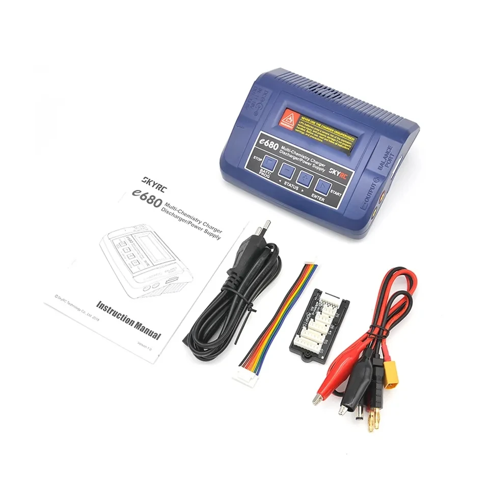 

SKYRC Charger e680 80W 8A AC/DC Balance Charger Discharger with 1 To 8 cable for 1-6S Lipo Li-ion LiFe NiCd NiMH PB Battery