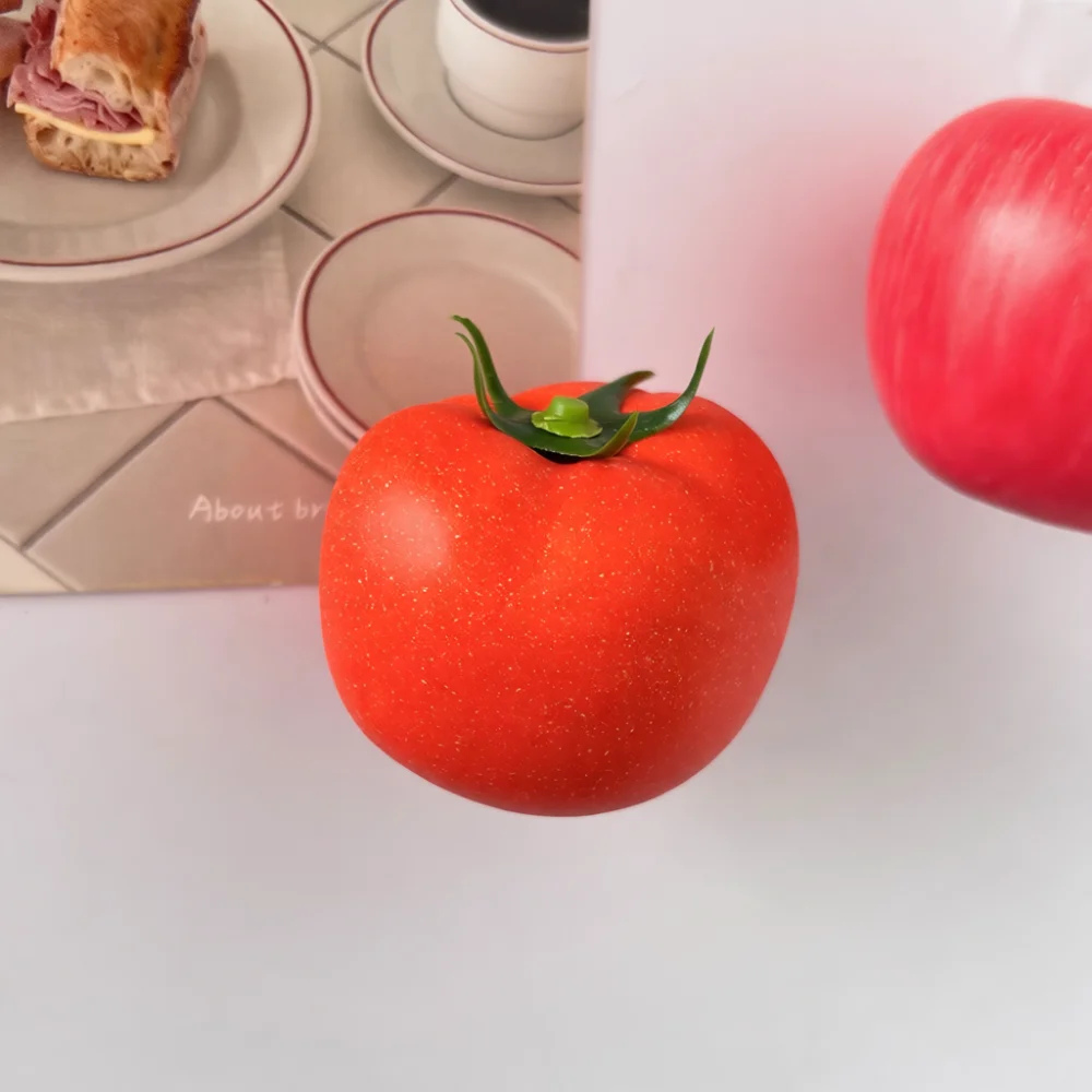 Cute 3D Tomato Fridge Magnet Artificial Food Sticker Realistic Kitchen Decor Ornamental Accessory Creative Gift For Home Office