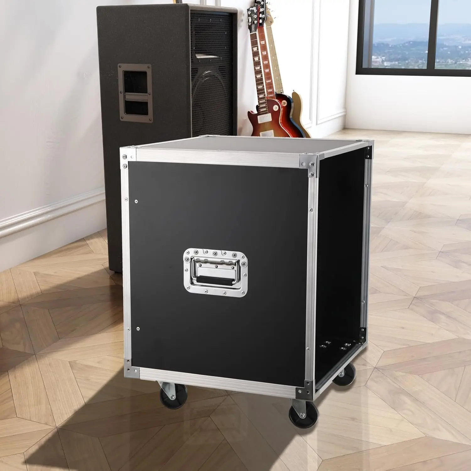 Gabinete de Red de 12U, Rack Móvil para Servidores, Gabinete de Datos con Ruedas Resistentes para Equipos de Audio, Video y Telecomunicaciones