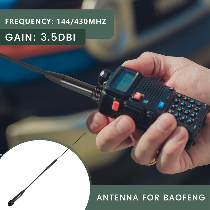 Antena RH901S sma-female 144/430Mhz antena Dual Band untuk Baofeng UV-82 UV-5R GT-3 Markii UV-5RE Plus BF-F8 RT-5R Radio BF-888S