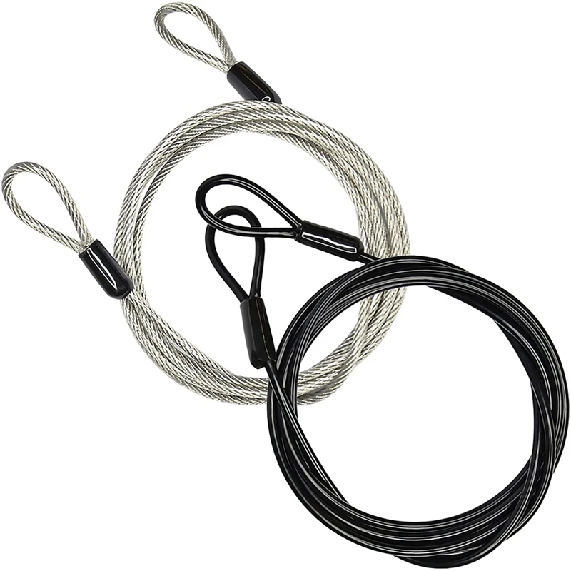 100CM/3.3Ft Long Travel Security Cable Lock,Braided Steel Coated Safety Cable Luggage Lock,Safety Cable Wire Rope