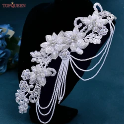 TOPQUEEN Shoulder Epaulettes Decorative Appliques Clothing Accessories Dresses Patch Tassels Beads Shoulder Pads S112A