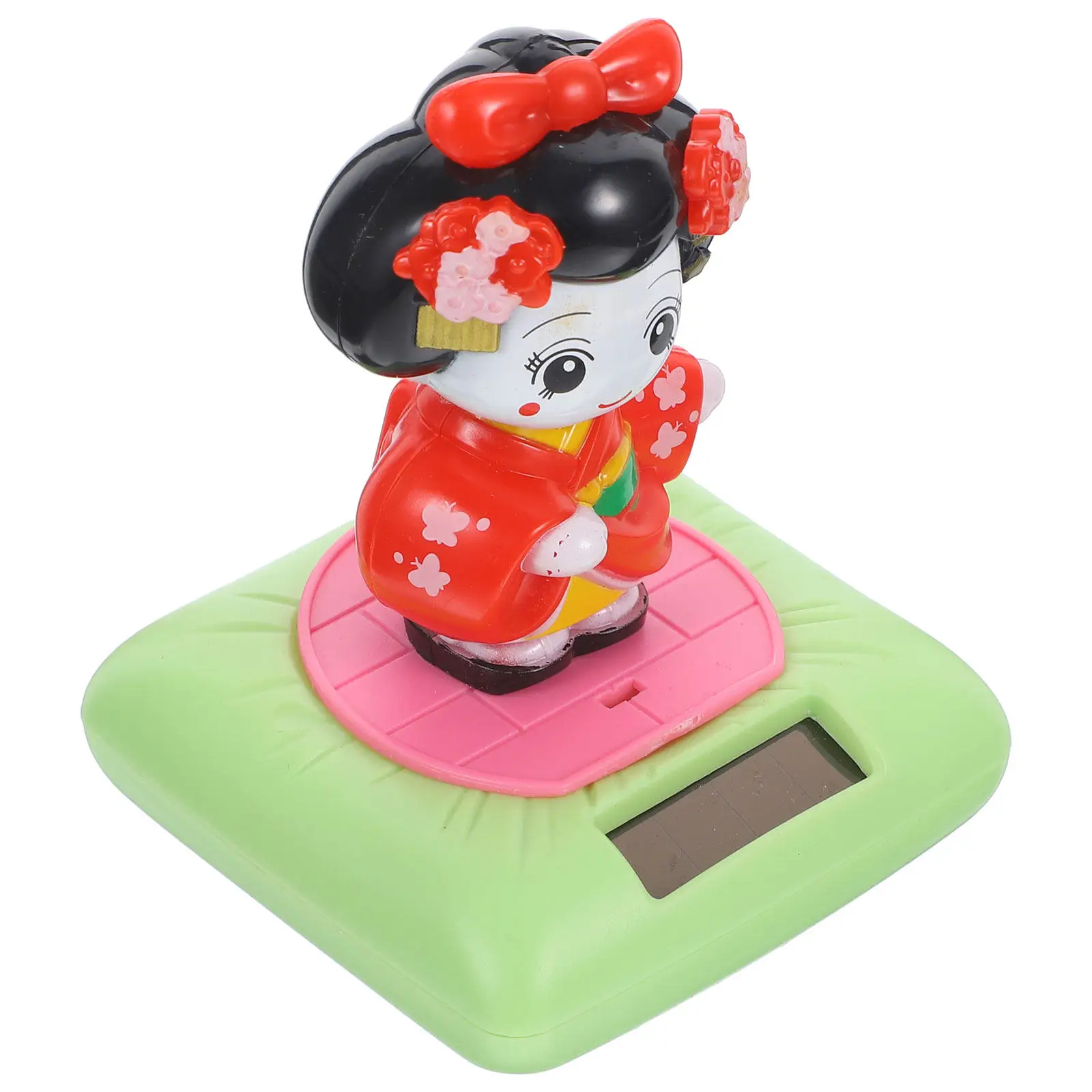 

Качающаяся фигурка Кимоно на солнечной батарее для автомобиля, настольное украшение, маленький пластиковый аксессуар для интерьера автомобиля