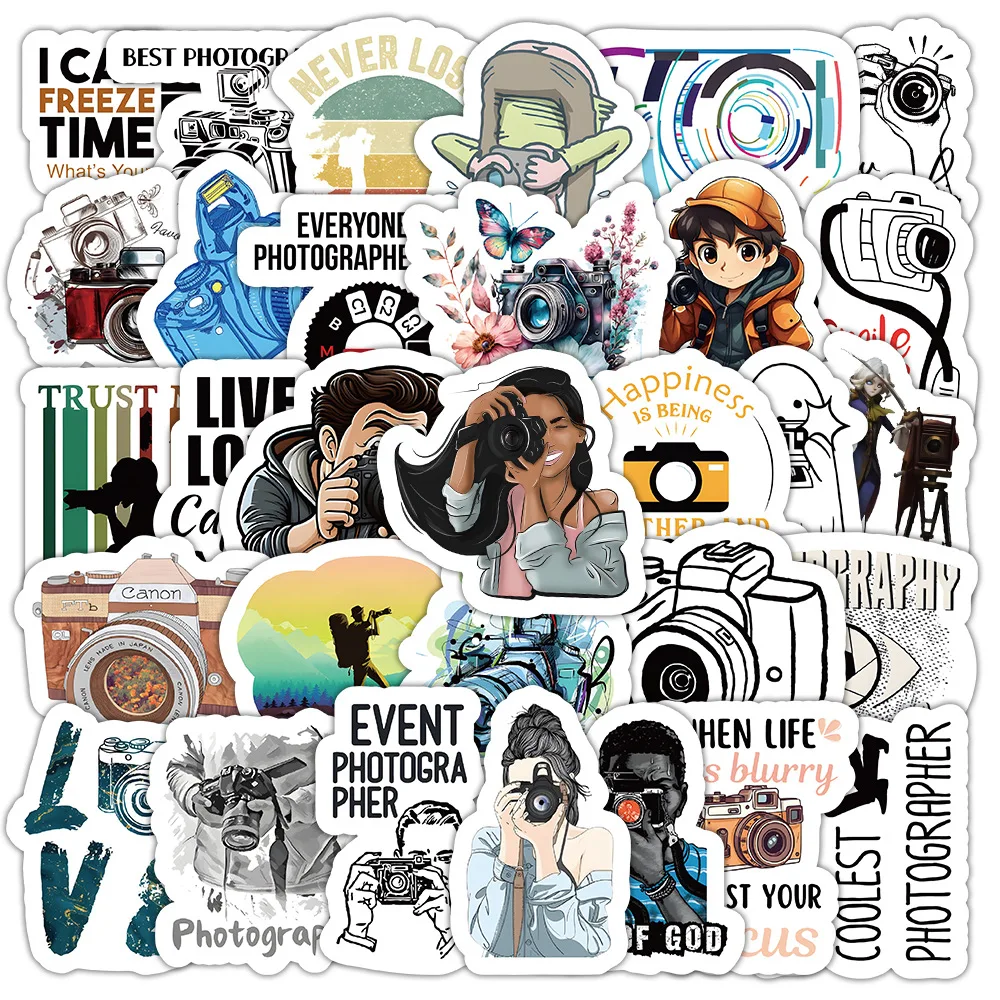 

10/30/54PCS Cameraman Cartoon Graffiti Stickers Funny Profession Decals For Suitcase Laptop Luggage Waterproof Sticker Kid Toys
