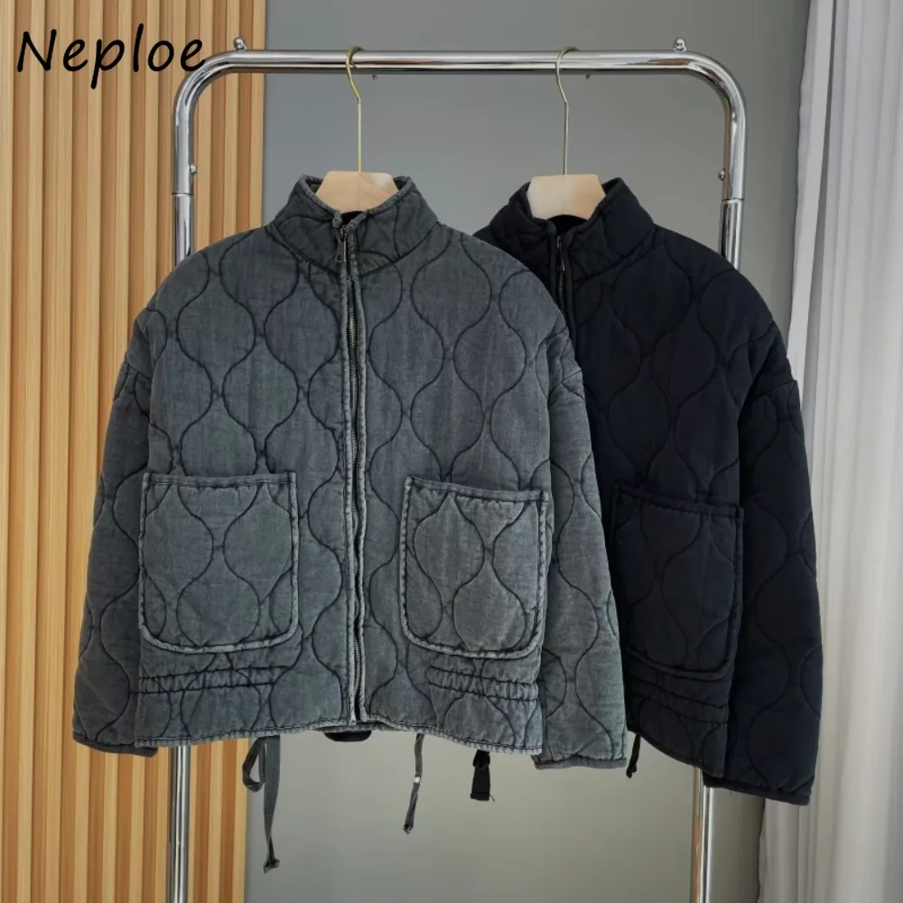 

Neploe Europe, новая уличная одежда, модные парки с длинными рукавами, клетчатые лоскутные пальто, модное мягкое повседневное персонализированное пальто Moda Minority