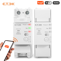 ETEK TUYA Smart Relay Relay 63A Wireless Control Adjustable Current & Energy Meter 2P DIN Rail for Solar System/EV Charger EKA3