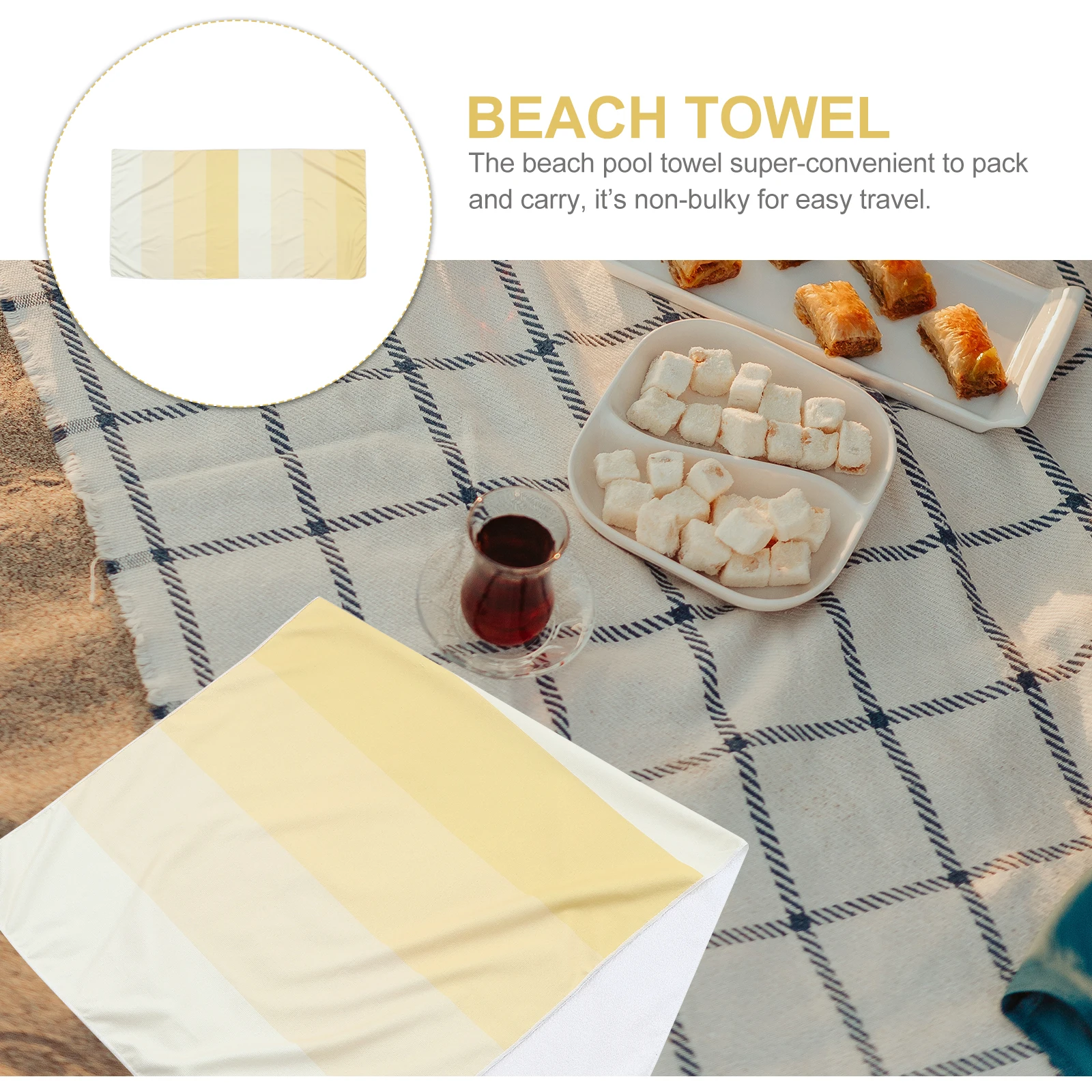 

Microfiber Beach Quick drying Bath Summer Swimming Pool Gym Yoga Non bulky Portable Bath Towel Portable Reusable