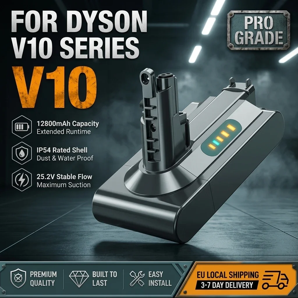 Batteria ricaricabile 100% nuova per aspirapolvere Dyson serie V10 V8 V11 V15 V7 V6, modello SV07 SV09 SV10 DC62, pacco batteria al litio da 25,2 V 12800 mAh