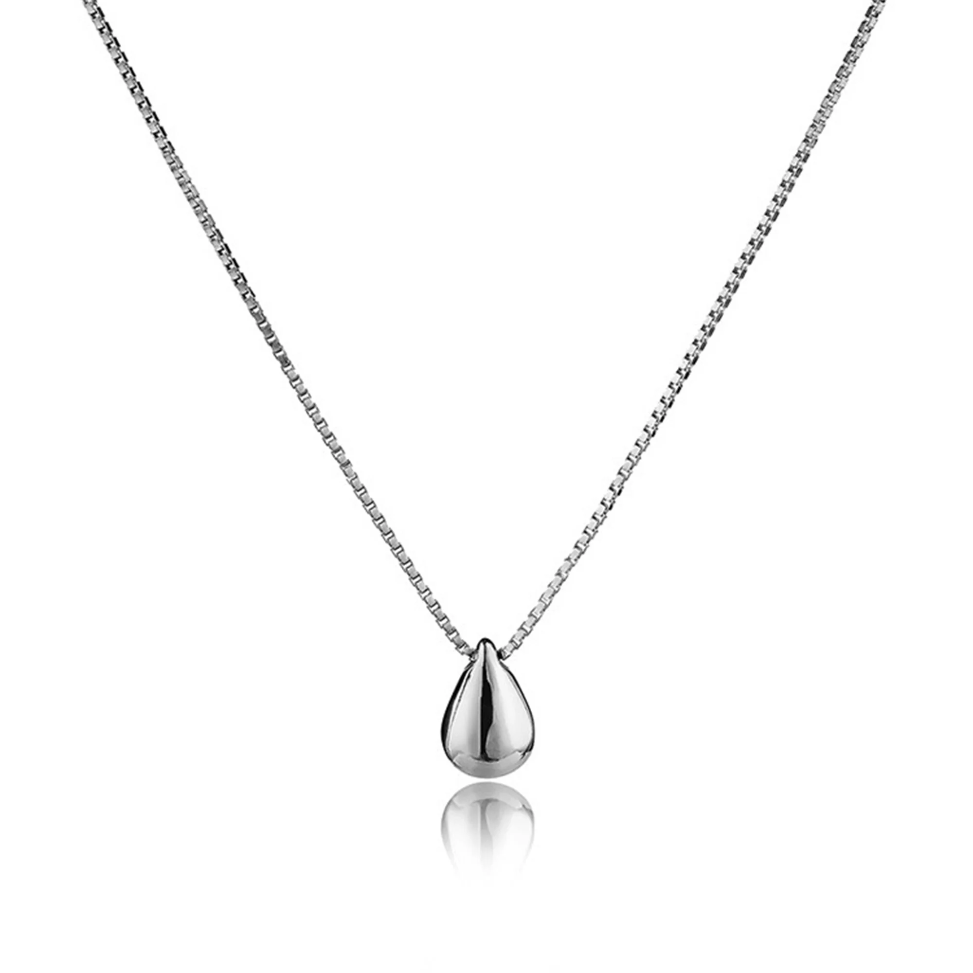 

RYJU 925 Sterling Silver Water Drop Necklaces Pendant for Women Adjustable Fashion Trendy Party Jewelry Wedding Accessories