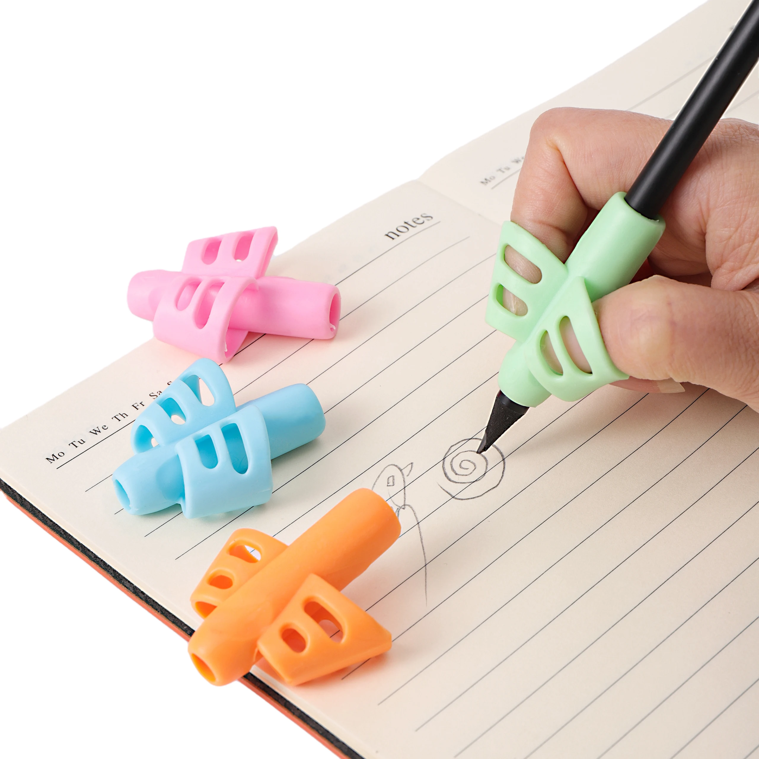 1Pcs Children Writing Pencil Pen Holder Kids Learning Practise Silicone Pen Clip Aid Posture Correction Device for Students