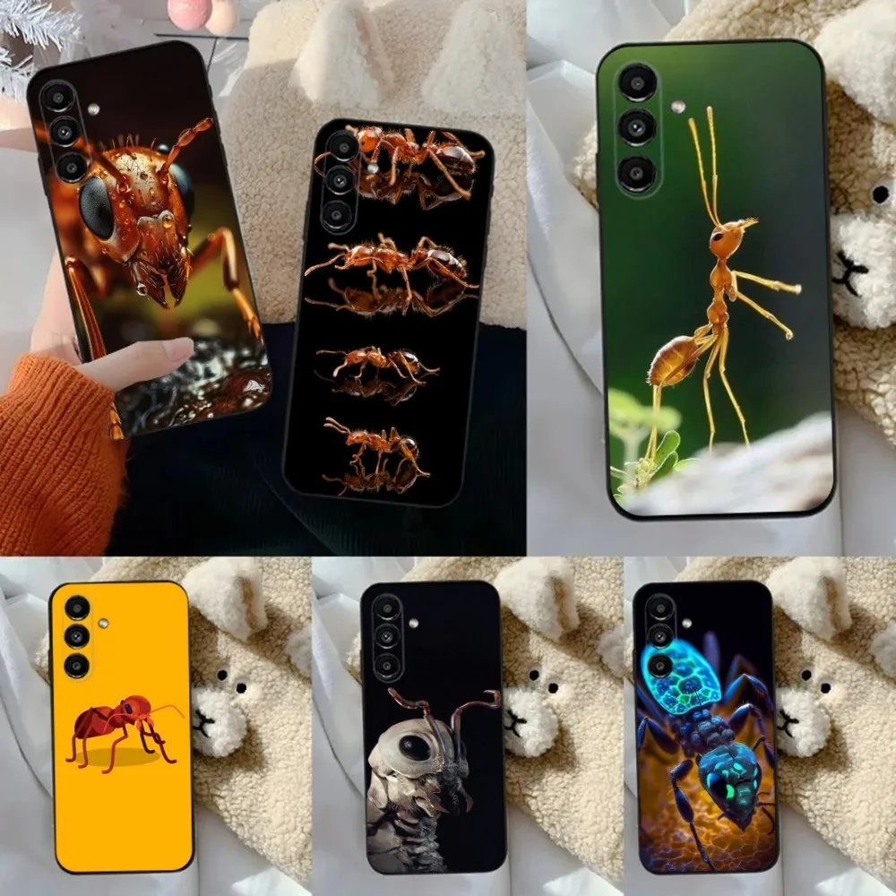 Insect Ant Phone Case For Samsung S24,23,22,30,21,10,9,Ultra,Plus,Lite,FE,5G Black Soft Case