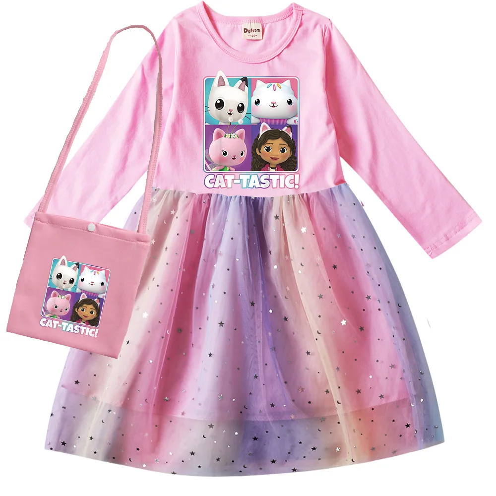 Gabbys Style Dress Kids Gaby Chat Clothes Baby Girls Long Sleeve Casual Dresses Wedding Party Sequin Birthday Gifts Vestidos