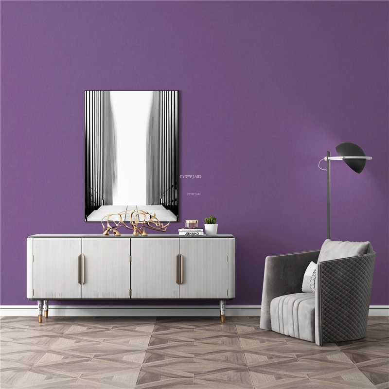 Modern Simple Pure Color Pink Non-woven Wallpaper Living Room Bedroom Home Decor Warm Sweet Non-Self-Adhesive Wall Sticker
