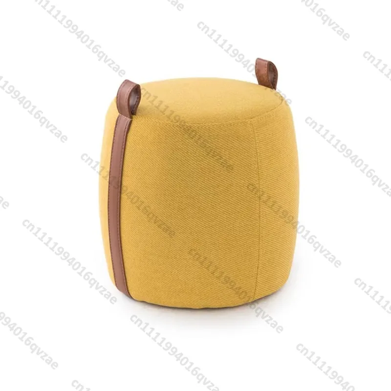 Modern Living Room Bedroom Luxury Round Fabric Moroccan Cushion Ottoman DC-1293B
