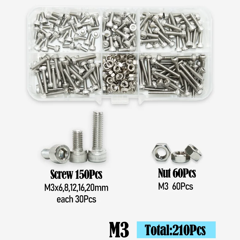 M2 M2,5 M3 M4 Messing-Einsatzmutter mit Gewinde und Sechskant-Innensechskantschraube aus Edelstahl 304, mit wärmegekarteltem Muttern-Set – Detail 14