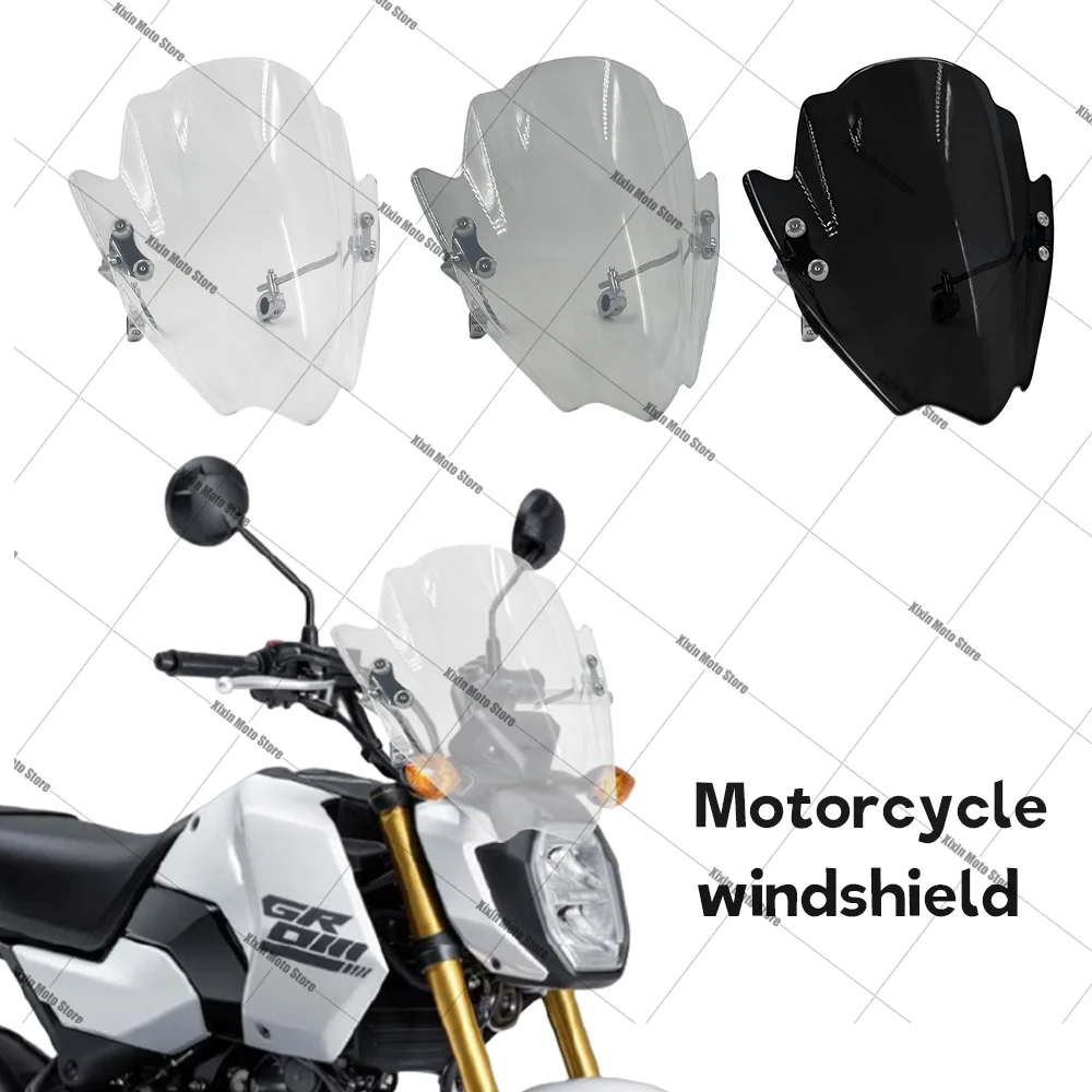 

FOR HONDA GROM125 MSX MSX125 2018-2022 new Adjusta new Adjustable Windshield Universal Motorcycle Windscreen Diameter 22.25.28MM