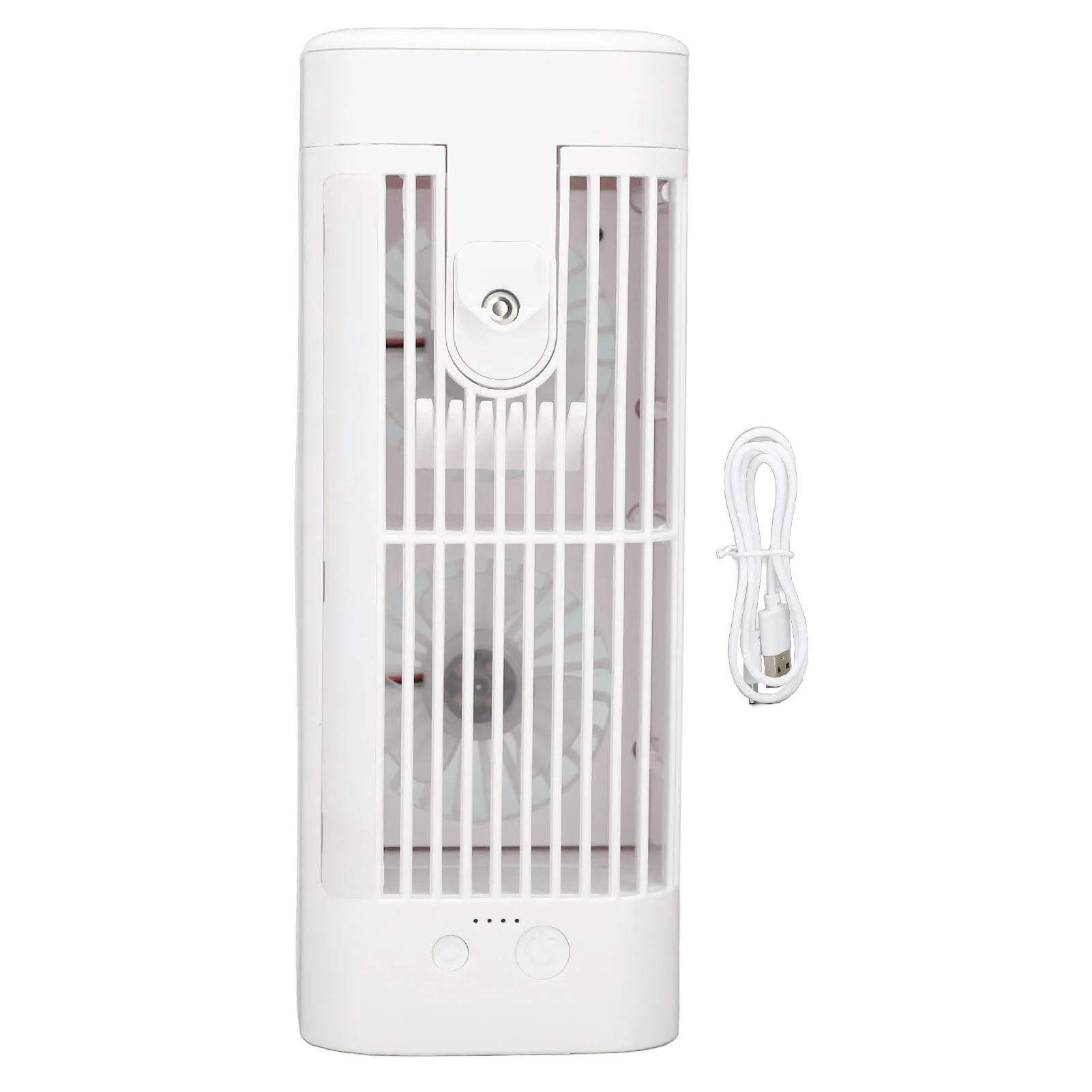 가벼운 USB 플러그가 있는 휴대용 에어컨 3단 듀얼 팬 120mL 대형 물 탱크가 있는 휴대용 미니 공기 냉각기