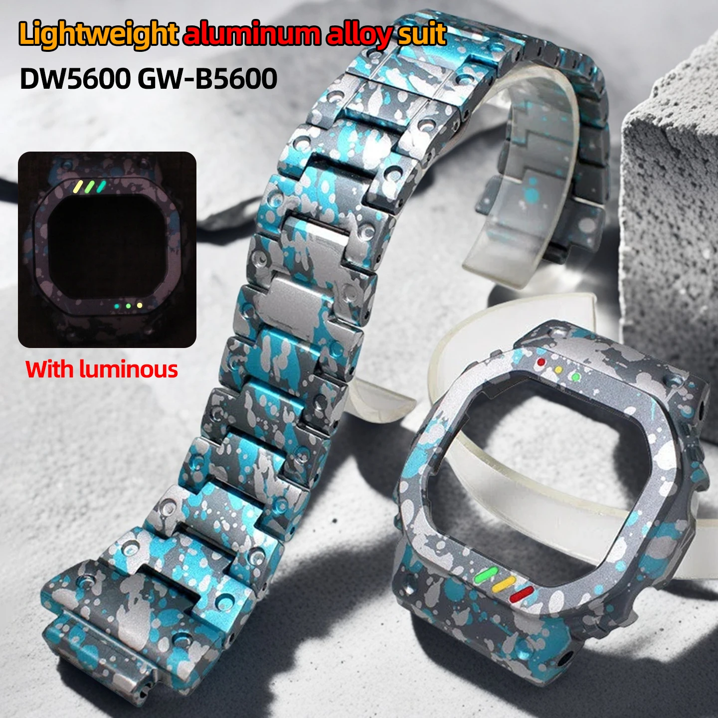 

Легкий комплект для модификации часов из алюминиевого сплава для Casio DW5600, GW-B5600, GWX-5600, DW5030, DW5035 серии. Модифицированный мужской металлический безель и ремешок.