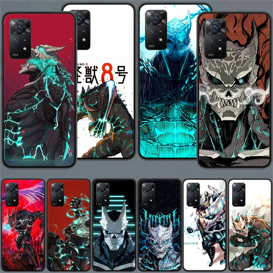 Kaiju No. 8 Fundas de Anime para Teléfono Redmi Note 13 14 15 Pro Plus 12 13C 12C 15C 9 10 10C 9T 9C 9A, Fundas Transparentes de TPU Suave