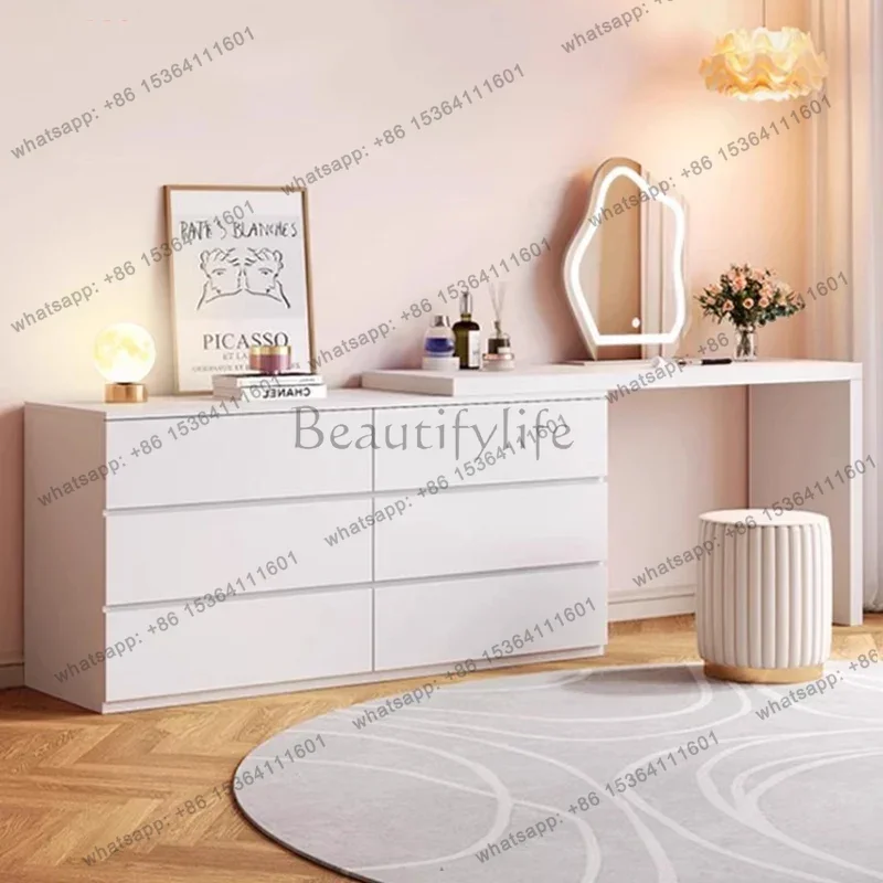 FG Design Light Vanity Table Makeup Mirror Desk Modern Dressing Table Closets Jewelry Comfortable Vestidores Postmodern Furnitur
