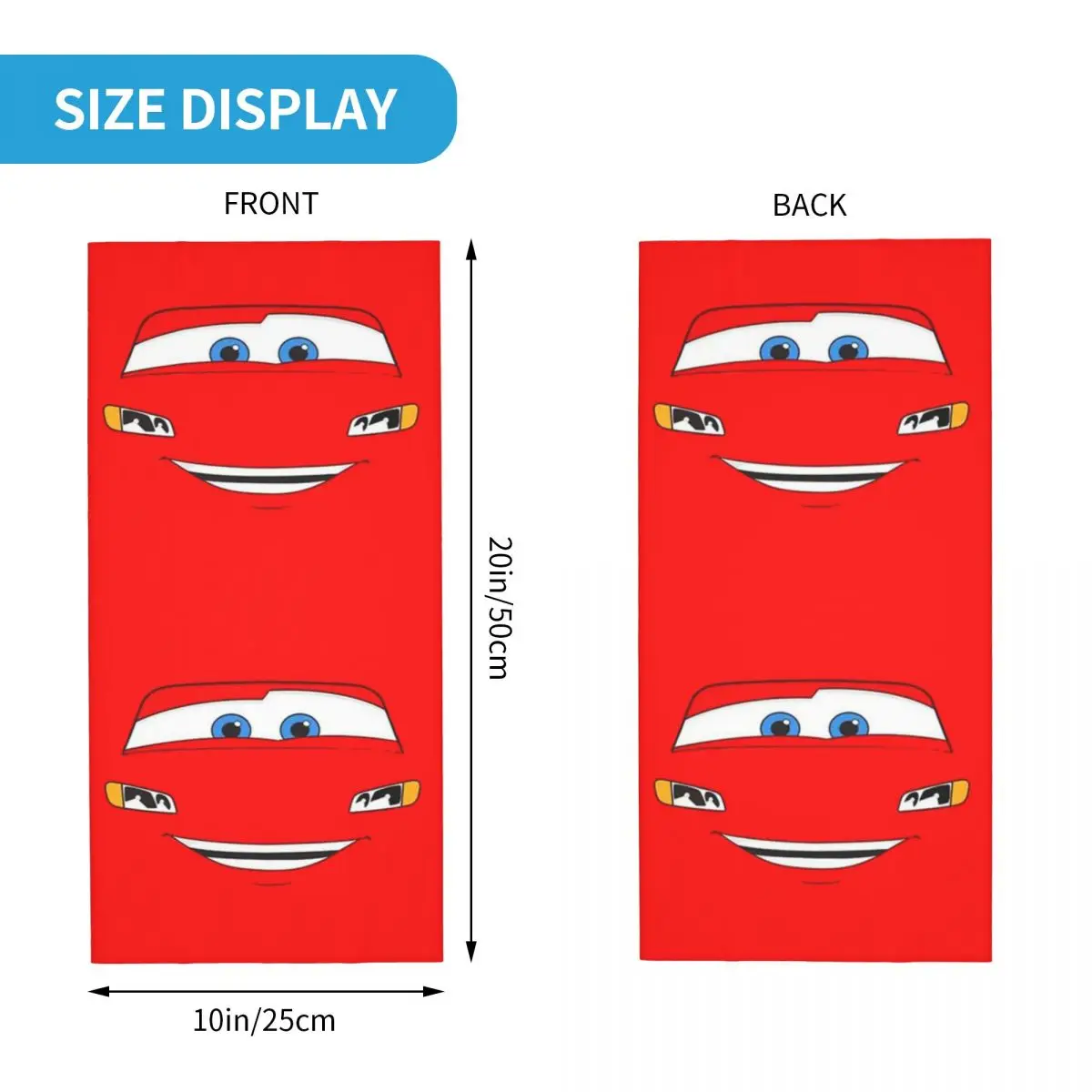 Custom Happy Cars Lightning McQueen Bandana Winter Neck Warmer Men Windproof Wrap Face Scarf for Ski Cartoon Gaiter Headband