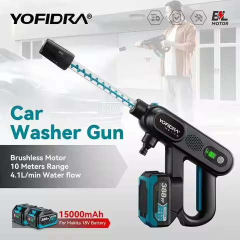YOFIDRA 220Bar Brushless High Pressure Car Washer Gun 3 Gear Electric Garden Washing Water Wash Spray Gun for Makita 18V Battery