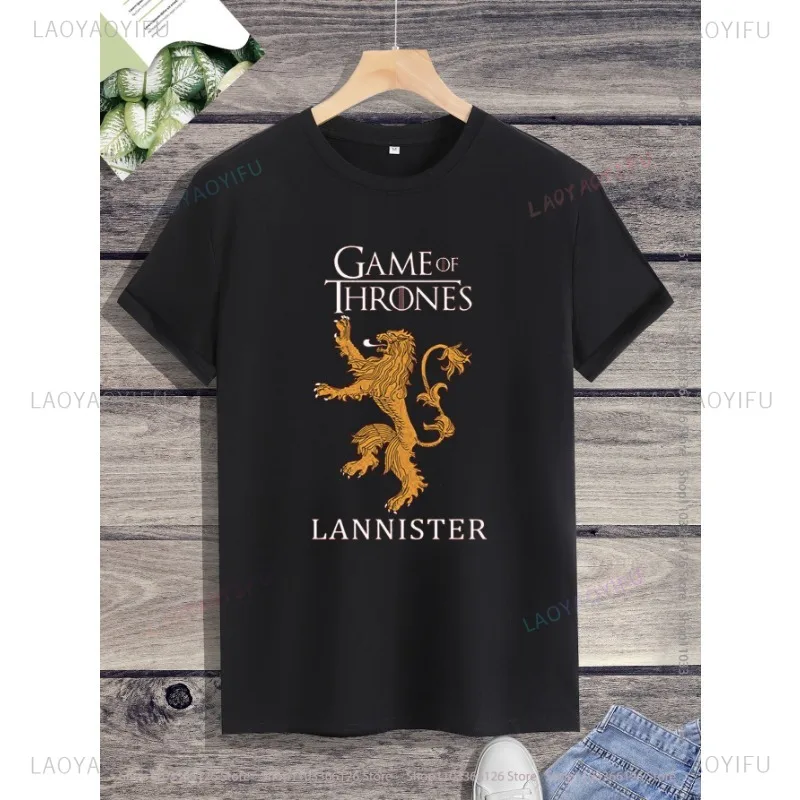 تي شيرت برسومات Lannister للرجال ، توب ذكر ، موضة صيفية ، ملابس الشارع ، هارجاكس ، الترفيه ، نمط جديد ، وصول رائج البيع