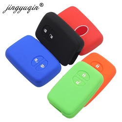 jingyuqin 2 Button Silicone Key Case Fit For Toyota Camry Highlander Crown Remote Smart Key Cover Holder