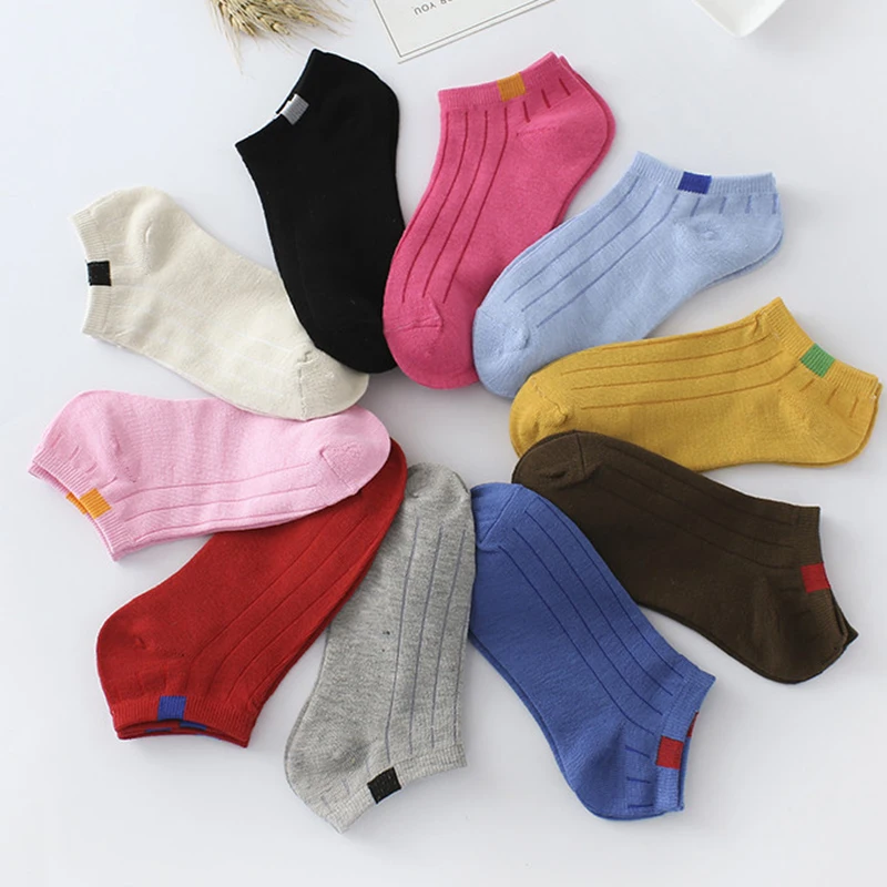 

10pairs Women Female Girls Socks Invisible Cotton Casual Fashion Shallow Mouth Short Ankle Sock Slippers Harajuku Student Socks