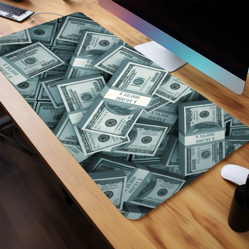Alas Mouse HD Motif Uang Dolar AS untuk Meja Kerja di Rumah, Alas Karet Anti Selip, Cocok untuk Teman, Remaja, Pacar, dan Kekasih