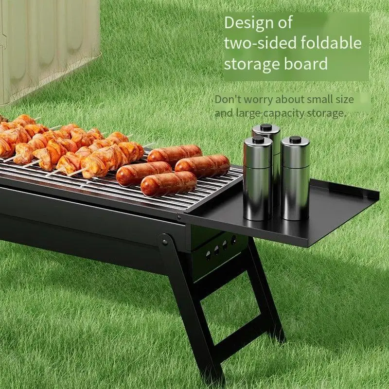 Outdoor barbecue portable courtyard outdoor charcoal portable folding barbecue grill charcoal skewers stove firepit camping oven