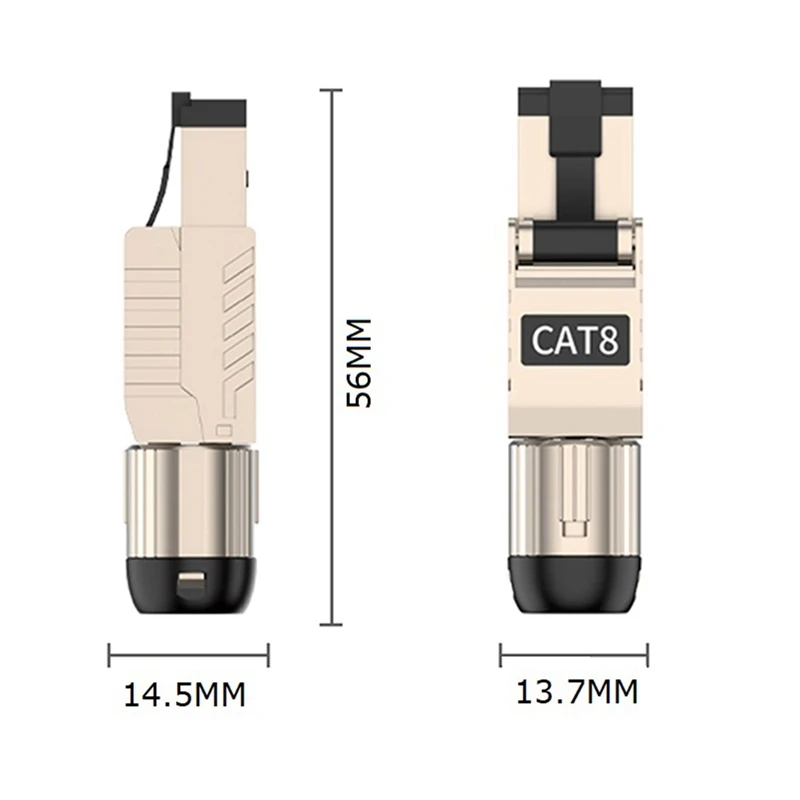

1Pcs RJ45 Cat7 Ethernet Cable Connectors RJ45 Metal Tool 22AWG-24AWG New Arrivals in Stock